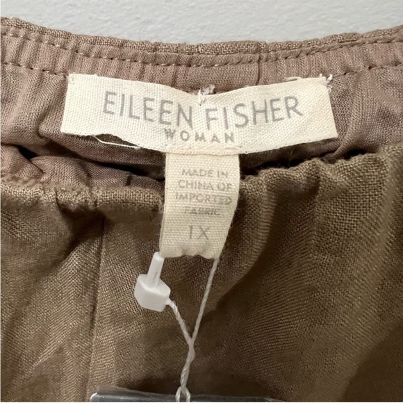 NEW Eileen Fisher 100% Irish Linen A-Line Midi Lined Skirt Lagenlook Driftwood - Picture 4 of 11
